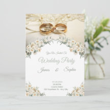Elegante romantische Hochzeitseinladung