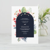 Elegante romantische Hochzeitsfeier Einladung (Stehend Vorderseite)