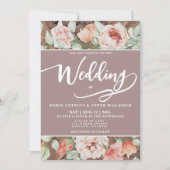 Elegante romantische Hochzeitsfeier Einladung (Vorderseite)