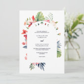 Elegante romantische Hochzeitsfeier Einladung (Stehend Vorderseite)