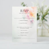 Elegante romantische Hochzeitsreaktion der Wasserf RSVP Karte (Stehend Vorderseite)
