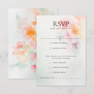 Elegante romantische Hochzeitsreaktion der Wasserf RSVP Karte