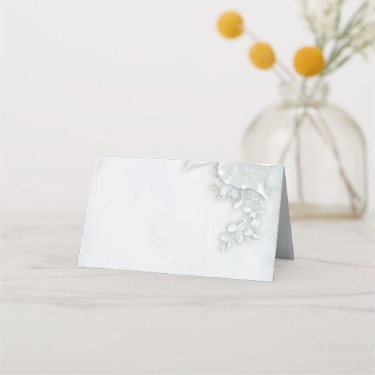 Elegante Romantische Ice Blue Rose Platzkarte (Rückseite)