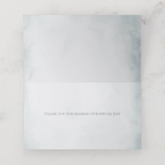 Elegante Romantische Ice Blue Rose Platzkarte (Innenseite Aufgefaltet)