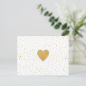 Elegante romantische Imitate mit goldenem Herzen G Postkarte (Stehend Vorderseite)