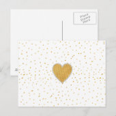 Elegante romantische Imitate mit goldenem Herzen G Postkarte (Vorne/Hinten)