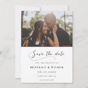 Elegante romantische Kalligrafie-Foto Save The Date
