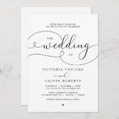 Elegante Romantische Kalligrafie Script Wedding In Einladung (Vorne/Hinten)