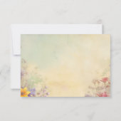 Elegante Romantische Lavendel-Wildblume RSVP Karte (Rückseite)