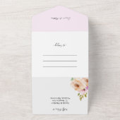 Elegante romantische Lila Blume All In One Einladung (Außenbereich)