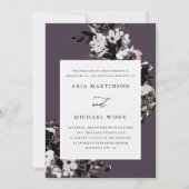 Elegante romantische Lila Hochzeit Einladung (Vorderseite)