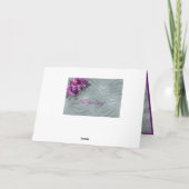 Elegante romantische Lila Rose & Silberermunterung Karte (Rückseite)