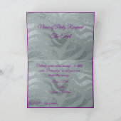 Elegante romantische Lila Rose & Silberermunterung Karte (Innenseite)