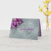 Elegante romantische Lila Rose & Silberermunterung Karte (Gelbe Blume)