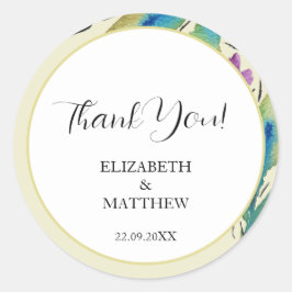 Elegante Romantische Lila Wildblumen Runder Aufkleber