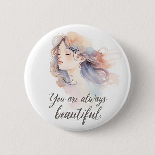 Elegante romantische Mädchenillustration – Du bist Button (Vorderseite)