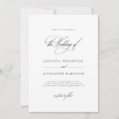 Elegante romantische Mongram-Hochzeit Einladung (Vorderseite)