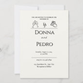 Elegante romantische Monogram-Klassische Hochzeits Einladung (Vorderseite)