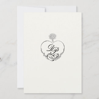 Elegante romantische Monogram-Klassische Hochzeits Einladung