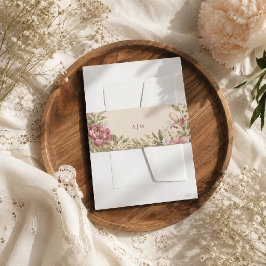 Elegante romantische Monogramm-Hochzeitseinladung Einladungsbanderole