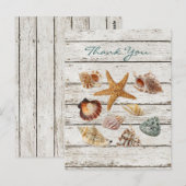 elegante romantische Muscheln Strand Hochzeit dank Postkarte (Vorne/Hinten)