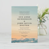 Elegante romantische Naturkulisse Hochzeit Einladung (Stehend Vorderseite)