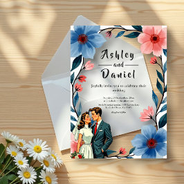 Elegante romantische Pastellfarbenhochzeit Acryleinladungen