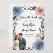 Elegante romantische Pastellfarbenhochzeit Save The Date (Vorderseite)