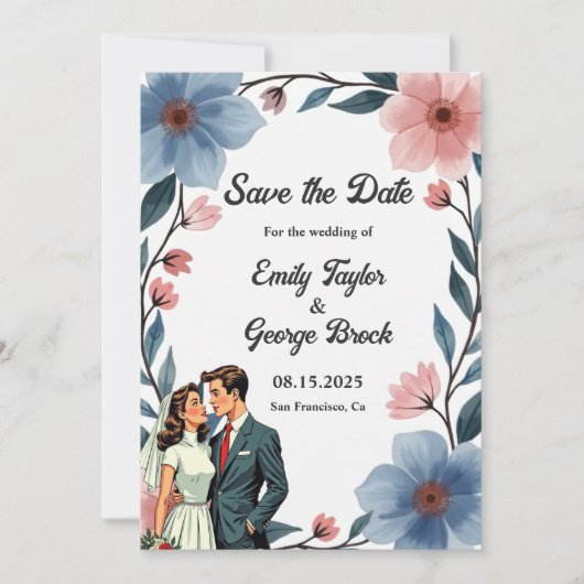 Elegante romantische Pastellfarbenhochzeit Save The Date (Vorderseite)