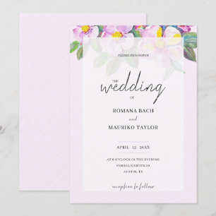 Elegante Romantische Peach Blume Watercolor Einladung