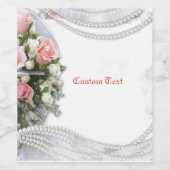 Elegante & romantische Perlen & Rose Persönlich ge Weinetikett (Einzelnes Label)