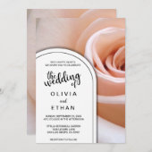 Elegante romantische Rosa-Blume Blumendelle Hochze Einladung (Vorne/Hinten)