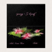 Elegante Romantische Rosa Blume Tafel Platzkarte (Außenseite Aufgefaltet)