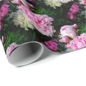 Elegante romantische Rosa Blütenberge Geschenkpapier (Rolleneckpunkt)