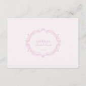 Elegante Romantische Rosa Brautparty Rezept Karte (Rückseite)