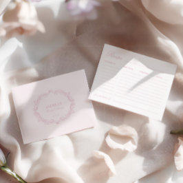 Elegante Romantische Rosa Brautparty Rezept Karte