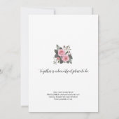 Elegante Romantische Rosa-Garten-Rose Hochzeit Einladung (Rückseite)