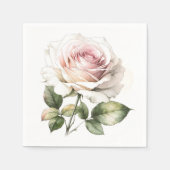 Elegante Romantische Rosa Rose Serviette (Vorderseite)