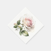 Elegante Romantische Rosa Rose Serviette (Ecke)