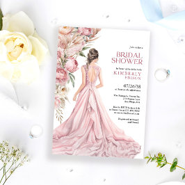 Elegante romantische rosa Rosen Floral-Brautjungfe Einladung