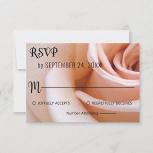 Elegante romantische rosa Rosenblume Blumen Hochze RSVP Karte