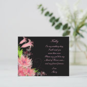 Elegante Romantische Rosa Trauzeugin Karte (Stehend Vorderseite)