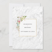 Elegante romantische Rosa Wasserfarbenhochzeit Einladung (Rückseite)