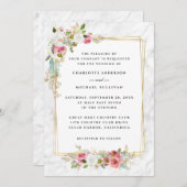 Elegante romantische Rosa Wasserfarbenhochzeit Einladung (Vorne/Hinten)