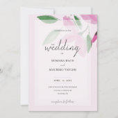 Elegante Romantische rosa Wildblumen Einladung (Vorderseite)