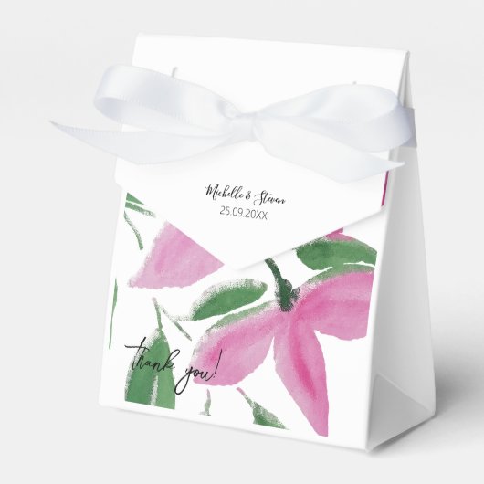 Elegante Romantische rosa Wildblumen Geschenkschachtel (Vorderseite)