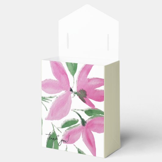 Elegante Romantische rosa Wildblumen Geschenkschachtel (Geöffnet)