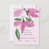 Elegante Romantische rosa Wildblumen RSVP Karte (Vorderseite)