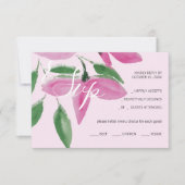 Elegante Romantische rosa Wildblumen RSVP Karte (Vorderseite)