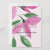 Elegante Romantische rosa Wildblumen Save The Date (Vorderseite)